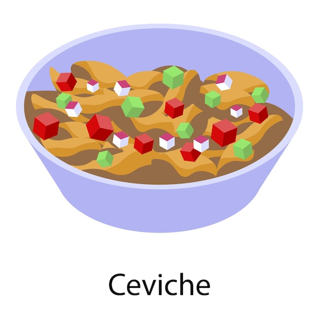 ceviche icon isometric of ceviche vector icon for web design isolated on white background