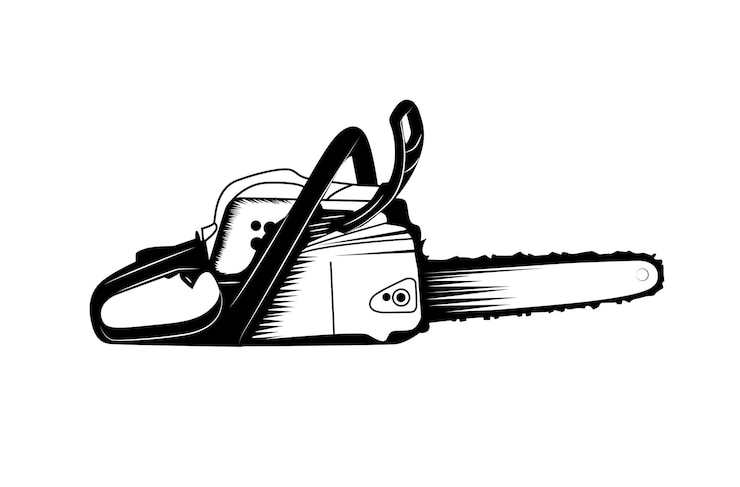Vector chainsaw silhouette illustration