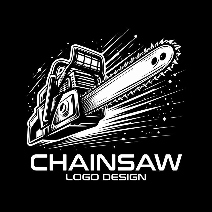 Vector chainsaw vector logo design