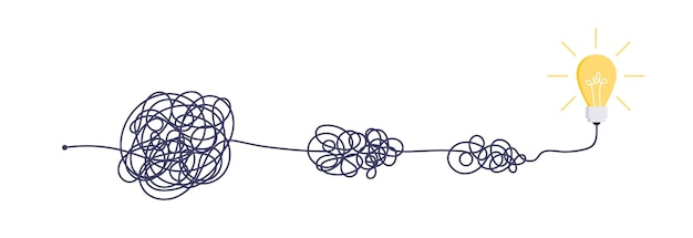 Chaos simplifying problem solving and business solution searching challenge concept vector