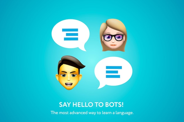 Chat bot man and woman emoji  concept Cartoon character icon design Support service vector image