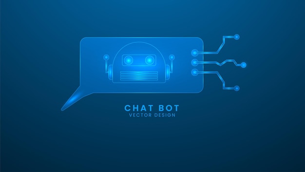 chat bubble with electronic circuit board artificial intelligence and machine technology concept