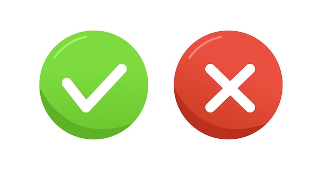 check mark and cross mark icons