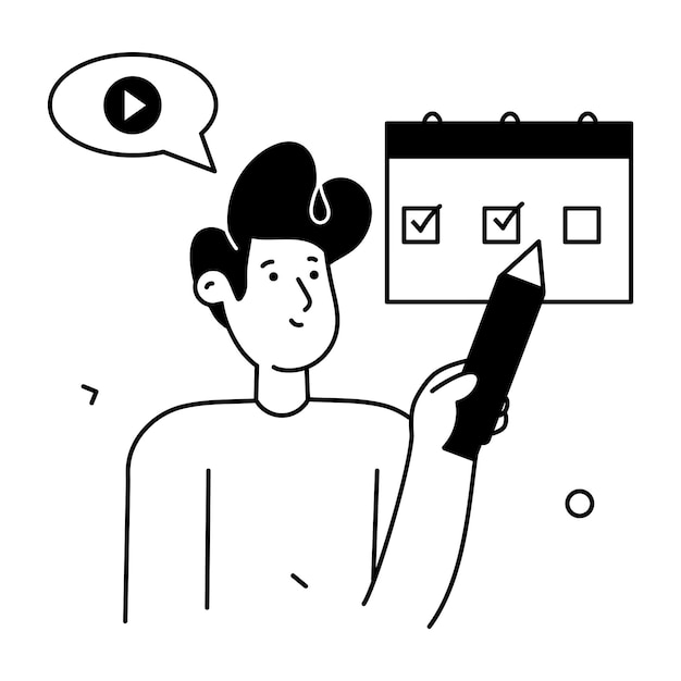 Check out the scalable glyph illustration of marketing plan