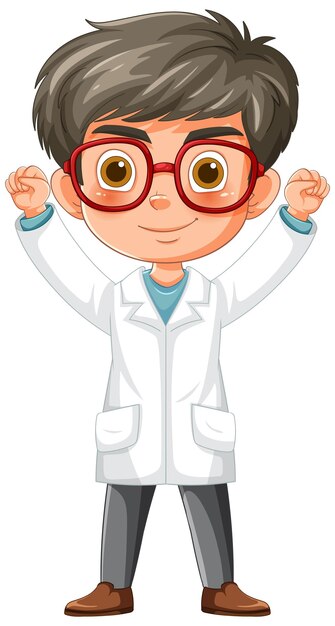 Cheerful Scientist in Lab Coat