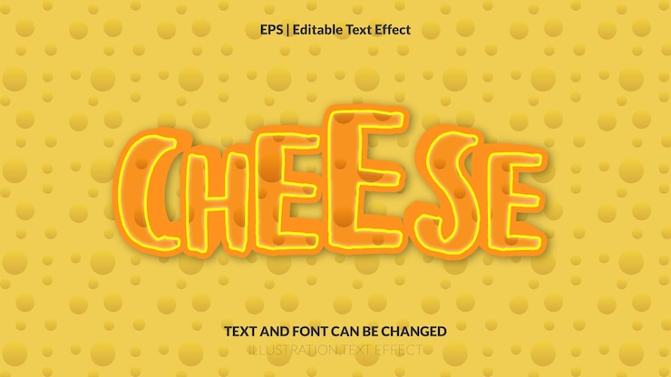 Vector cheese editable text effect