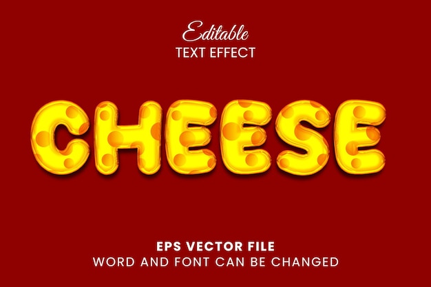 cheese editable vector text effect