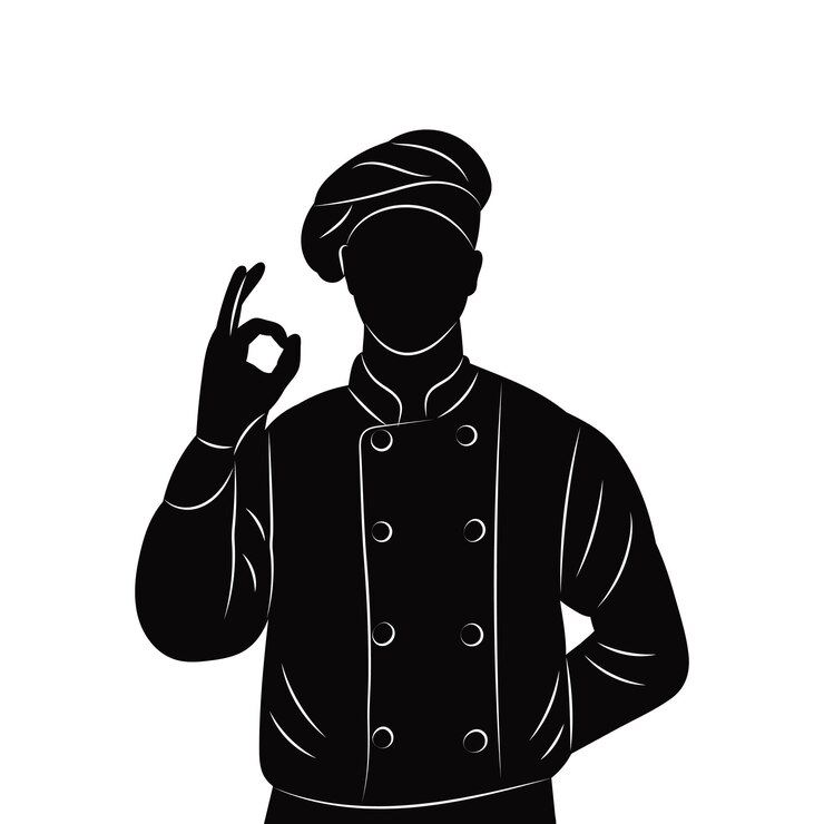 Vector chef portrait black silhouette vector