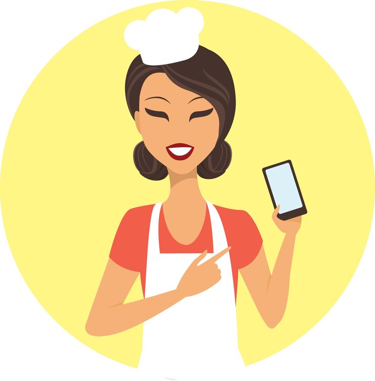 Vector chef with mobile device