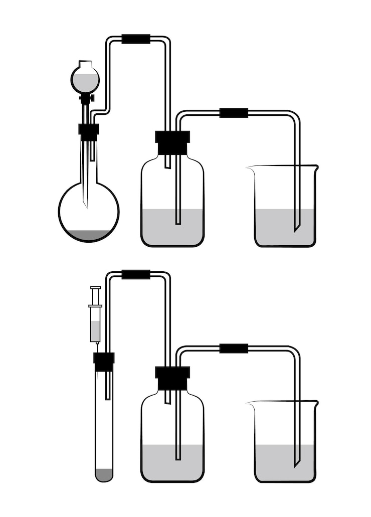 Vector chemical experiment chart plotted by vector,isolated on the white background.