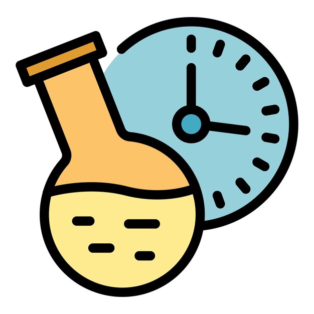 chemical flask lesson icon outline chemical flask lesson vector icon color flat isolated