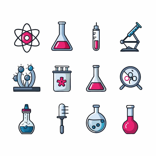 Chemistry Icons vector graphics illustration EPS source file format lossless scaling icon design