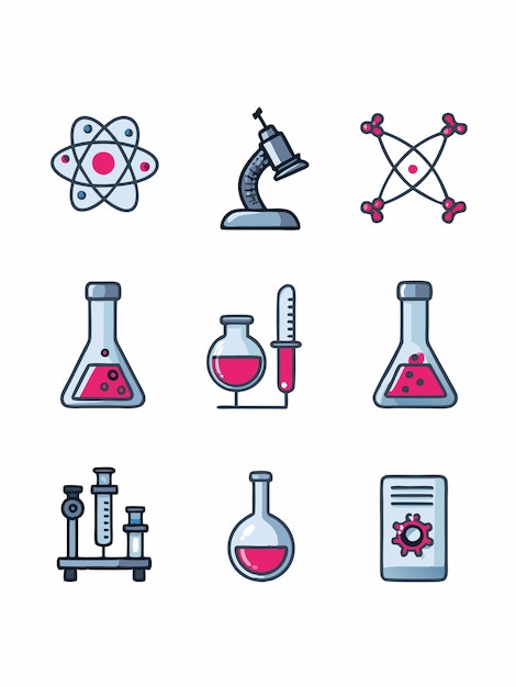 Chemistry Icons vector graphics illustration EPS source file format lossless scaling icon design