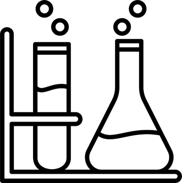 chemistry lab outline vector illustration