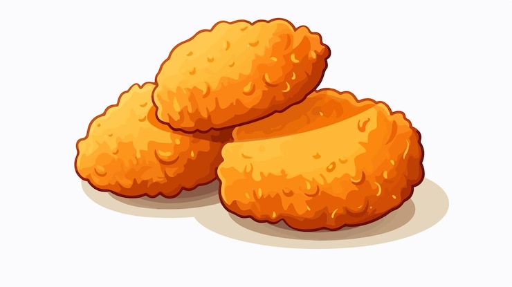 Vector chicken nugget cartoon vector illustration icon