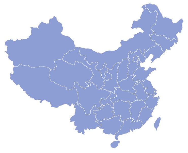 China map highly detailed vector illustration