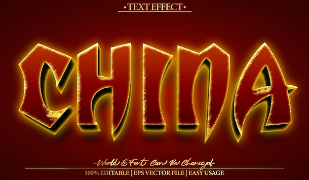China Vector Text Effect Editable Alphabet Asian Luxury Japan Golden