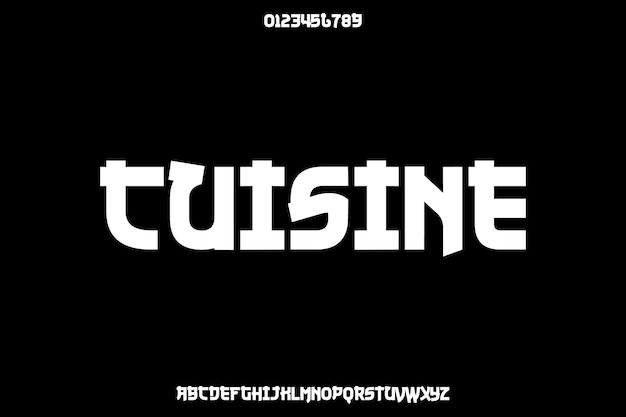 Chinese Cuisine Creative Vector Custom Alphabet Font Design