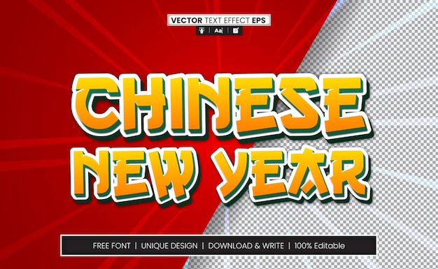 Chinese new year 3D Text Effect Fully Editable