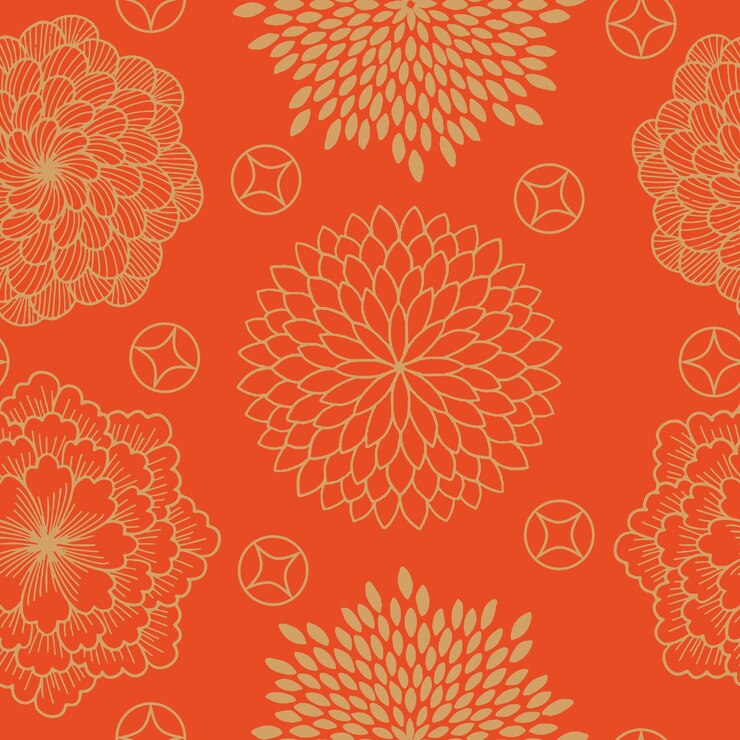 Vector chinese style floral seamless pattern