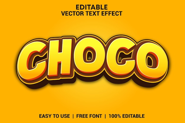 Choco editable 3d text effect with background