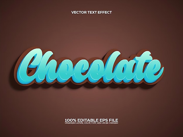 Chocolate 3D style Editable Text Effect