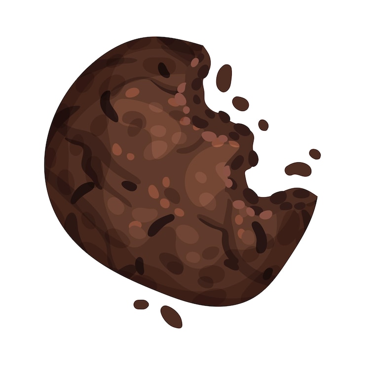 Vector chocolate cookie crumbs and chips isolated on white background vector item