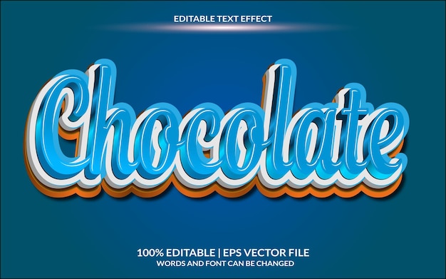 Chocolate text effect with graphic style and editable