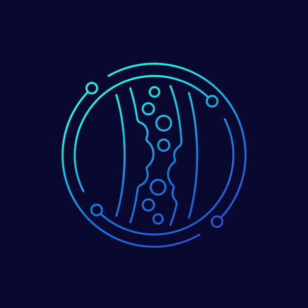 Cholesterol line vector icon with artery