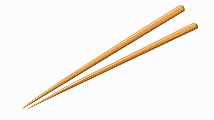 Vector chopsticks in a row with a white background