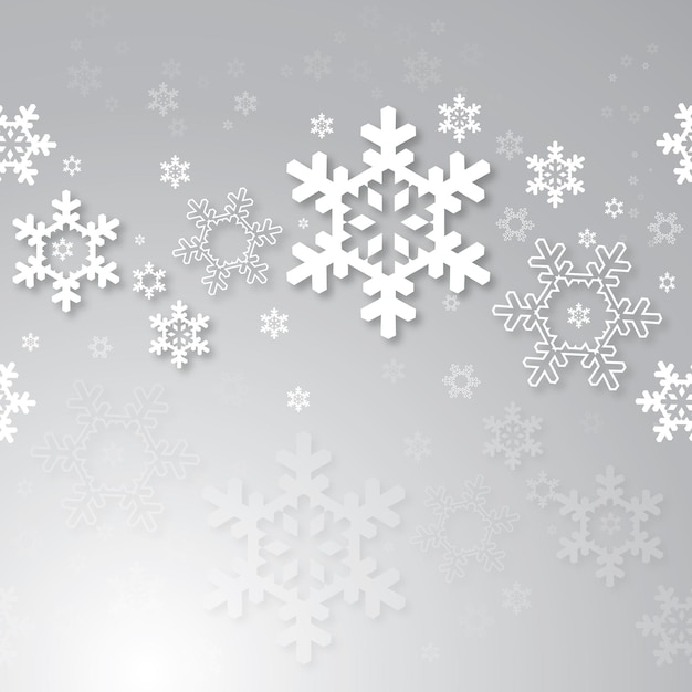 Christmas background with 3d snowflakes Seamless vector winter design illustration eps10