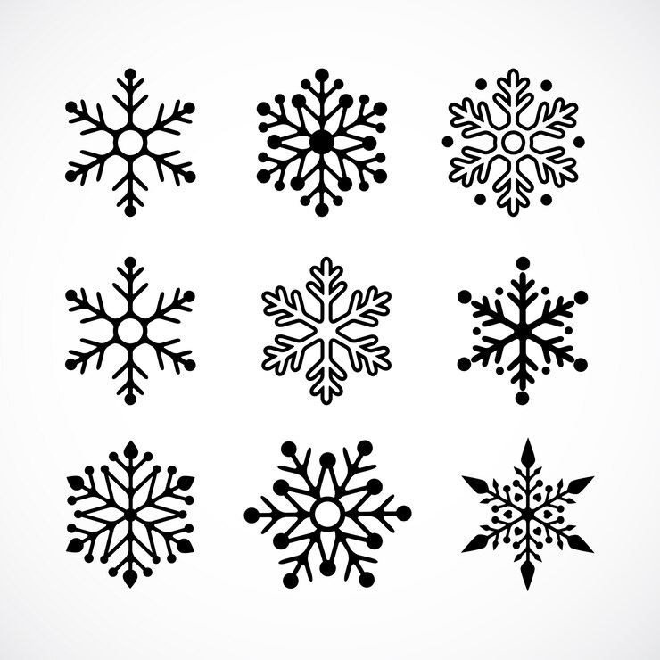 Vector christmas background with snowflakes icons