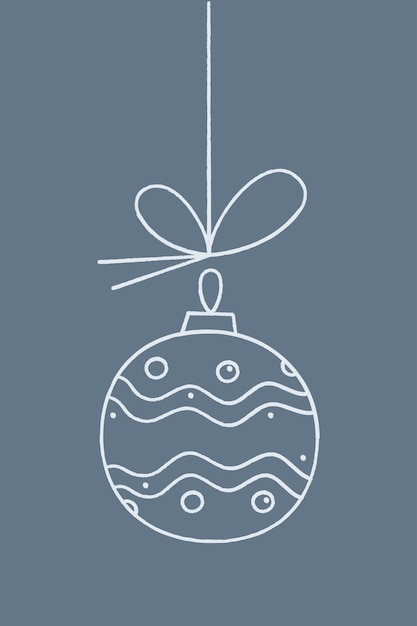 Christmas ball with a wavy pattern and circles on a string Color clipart illustration