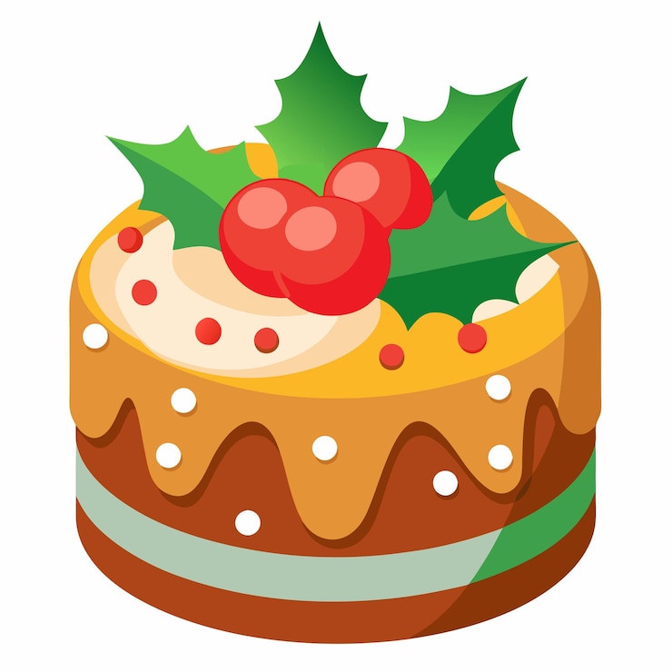 Vector christmas cake vector art for festive season decoration and design
