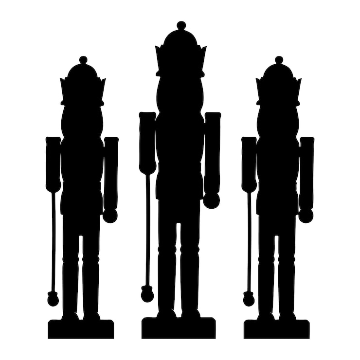 Vector christmas decor nutcracker soldiers silhouette vector illustration