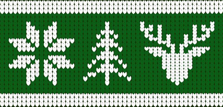 Vector christmas jumper pattern kniting pattern green backgrund