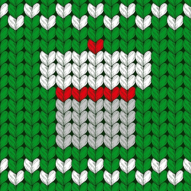 Christmas Knitted Pattern with present box