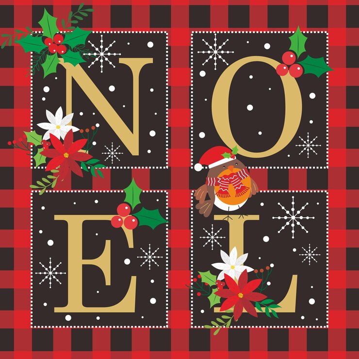 Vector christmas noel robin