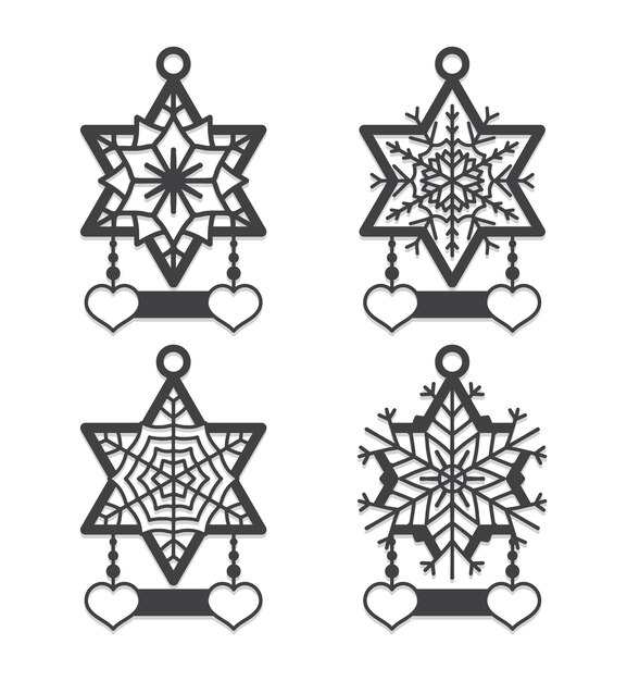 christmas ornament decoration vector collection with christmas ball flat design