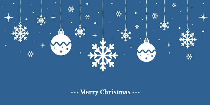 Vector christmas ornaments and snowflakes background