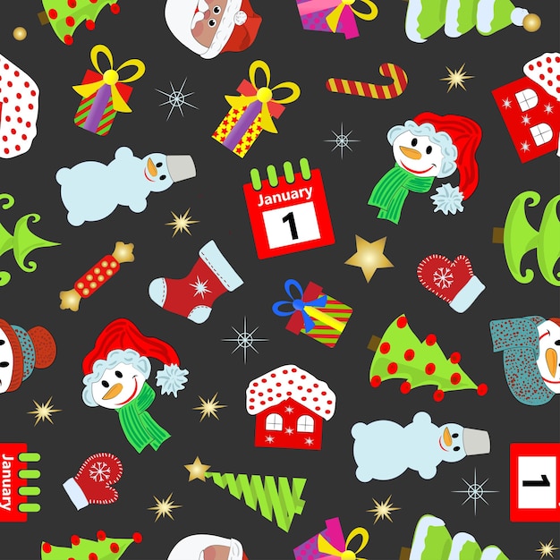 Christmas seamless pattern vector illustration