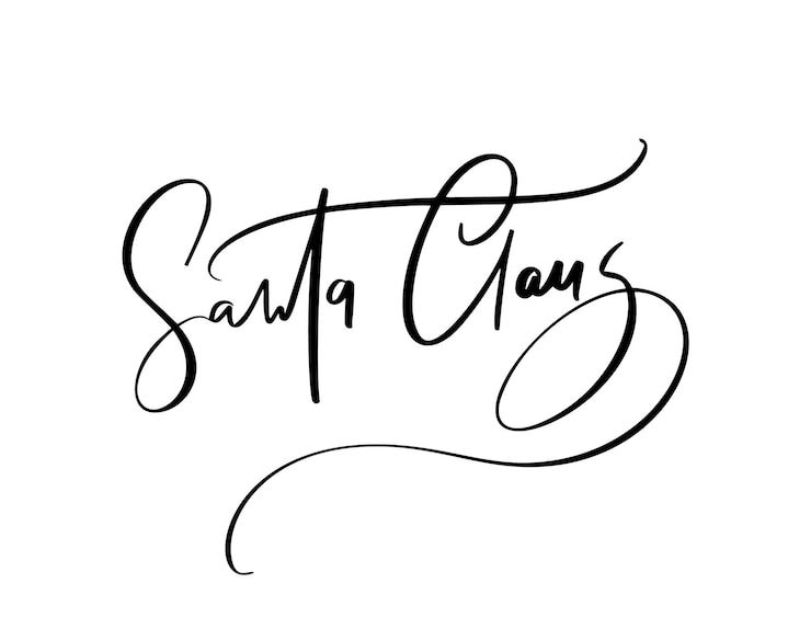 Vector christmas signature to the card santa claus isolated vector calligraphic phrase