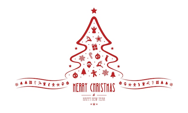 christmas tree decoration elements isolated background