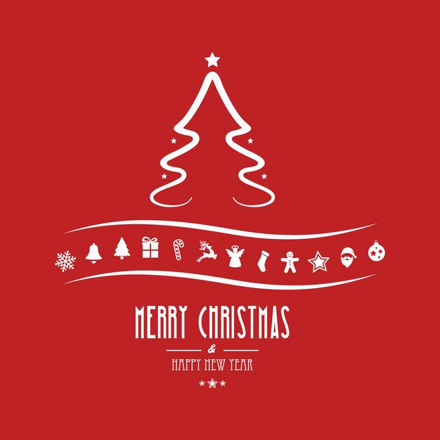 christmas tree ornament red background