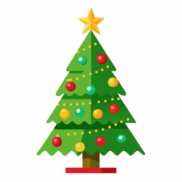 christmas tree vector art on white background
