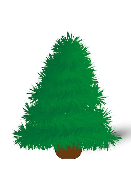 Christmas Tree Vector with Lights and Festive Ornaments