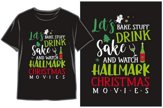 Christmas Tshirt Design Christmas Beverages Tshirt