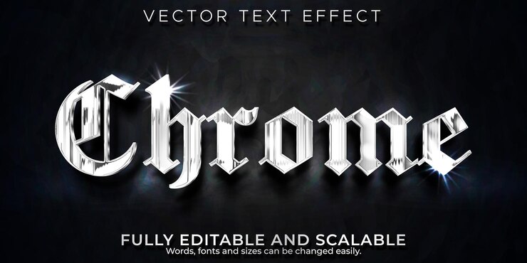 Vector chrome text effect