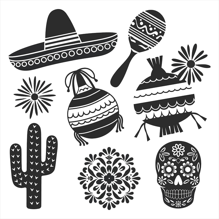 Cinco de Mayo icon silhouette