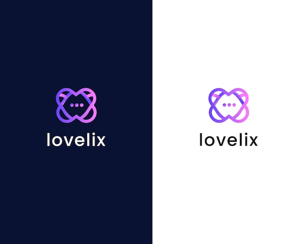 cinta dengan obrolan templat desain logo modern